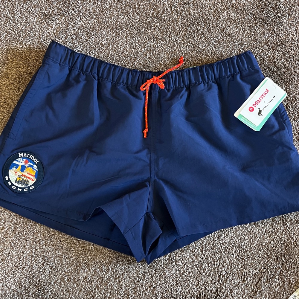 $60‎ Marmot X Bronco Women's Juniper Navy Performance UPF 50 Shorts XL 0320